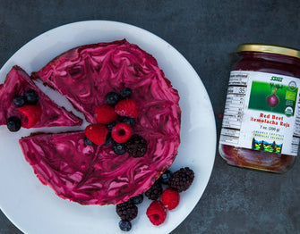 No-Bake Vegan Cheesecake With Red Beet Crystals—It's Out of This Swirled!